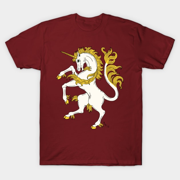 Unicorn Rampant T-Shirt by AzureLionProductions